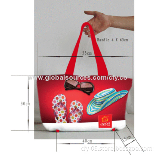Shopping Handbag/Beach Bag with High-quality CMYK Printing